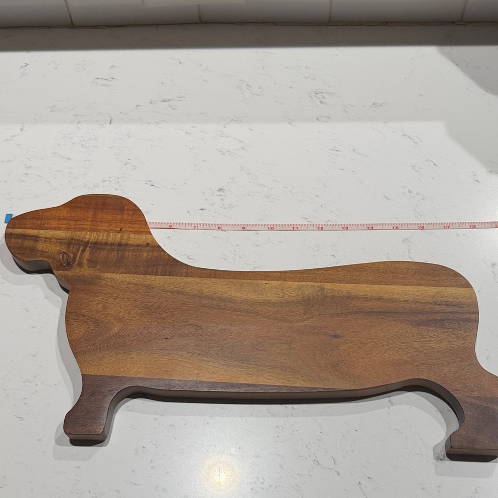 Dachshund-Shaped Acacia Wood Serving Board - Warm Brown - Picture 2 of 13